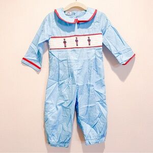 Boys Smock Christmas Jon Jon romper
